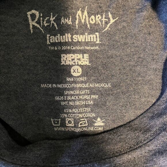 Rick & Morty Adult Swim T-Shirt Youth XL Gray Graphic Cartoon Cosplay Casual * - Picture 3 of 4